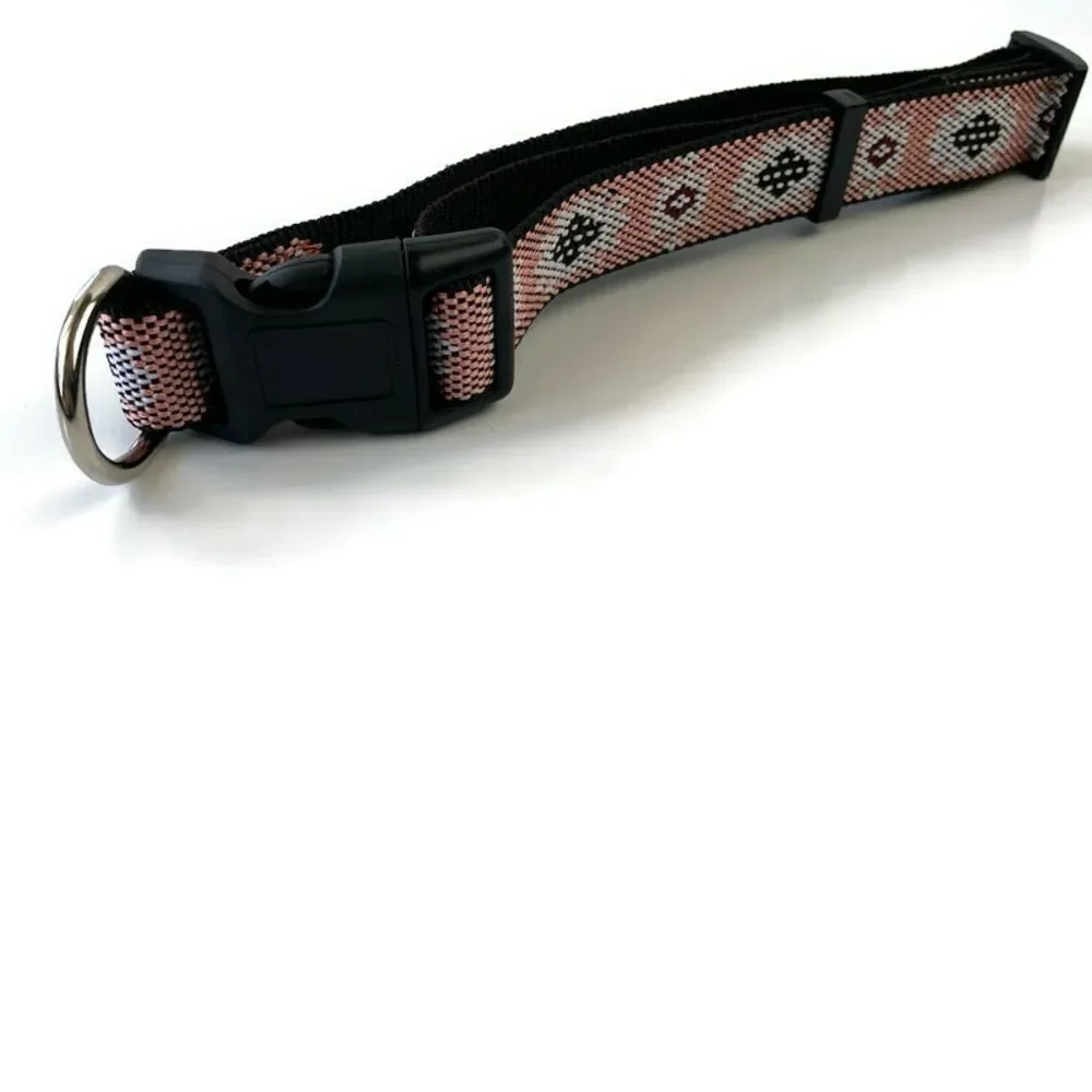 NWOT Dog Collar Cesar Millan Peach Tribal 1” wide